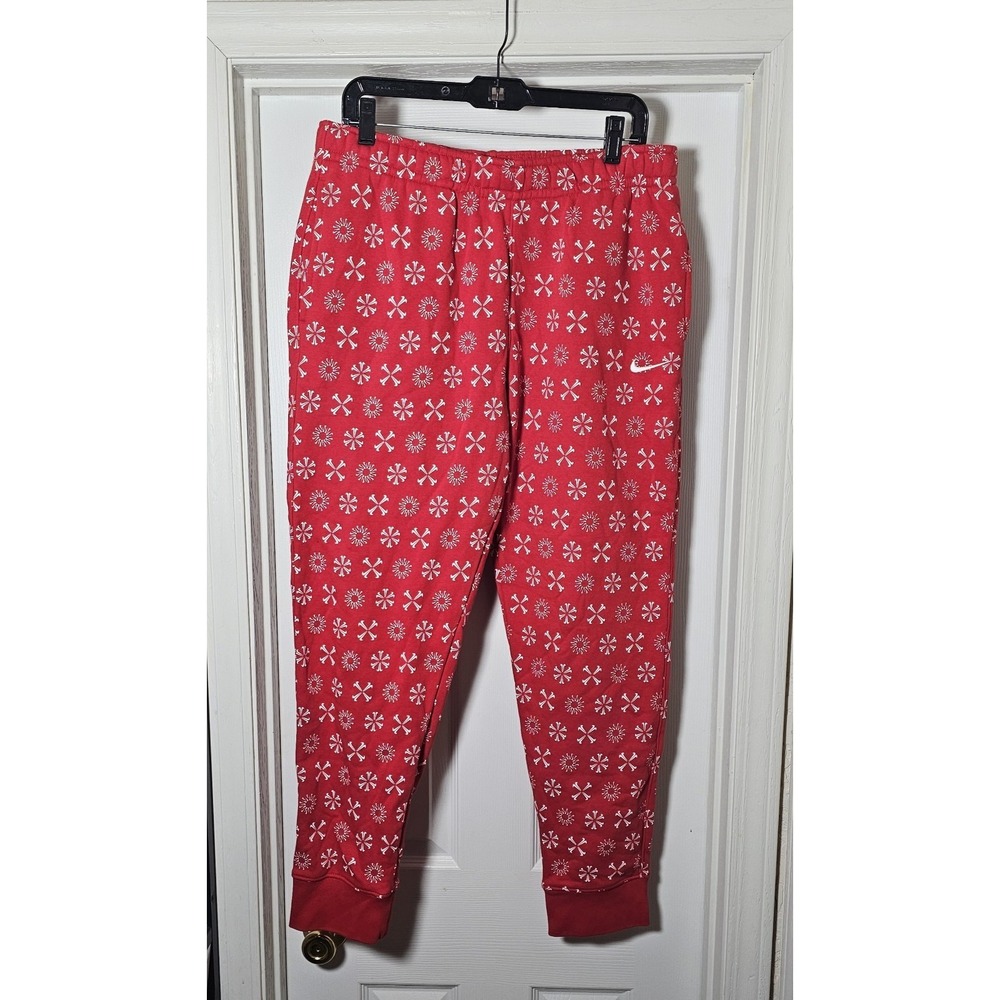 NIKE Sportswear Club Fleece Monogram Sweatpants Red FJ1637-657 Mens Size Large
